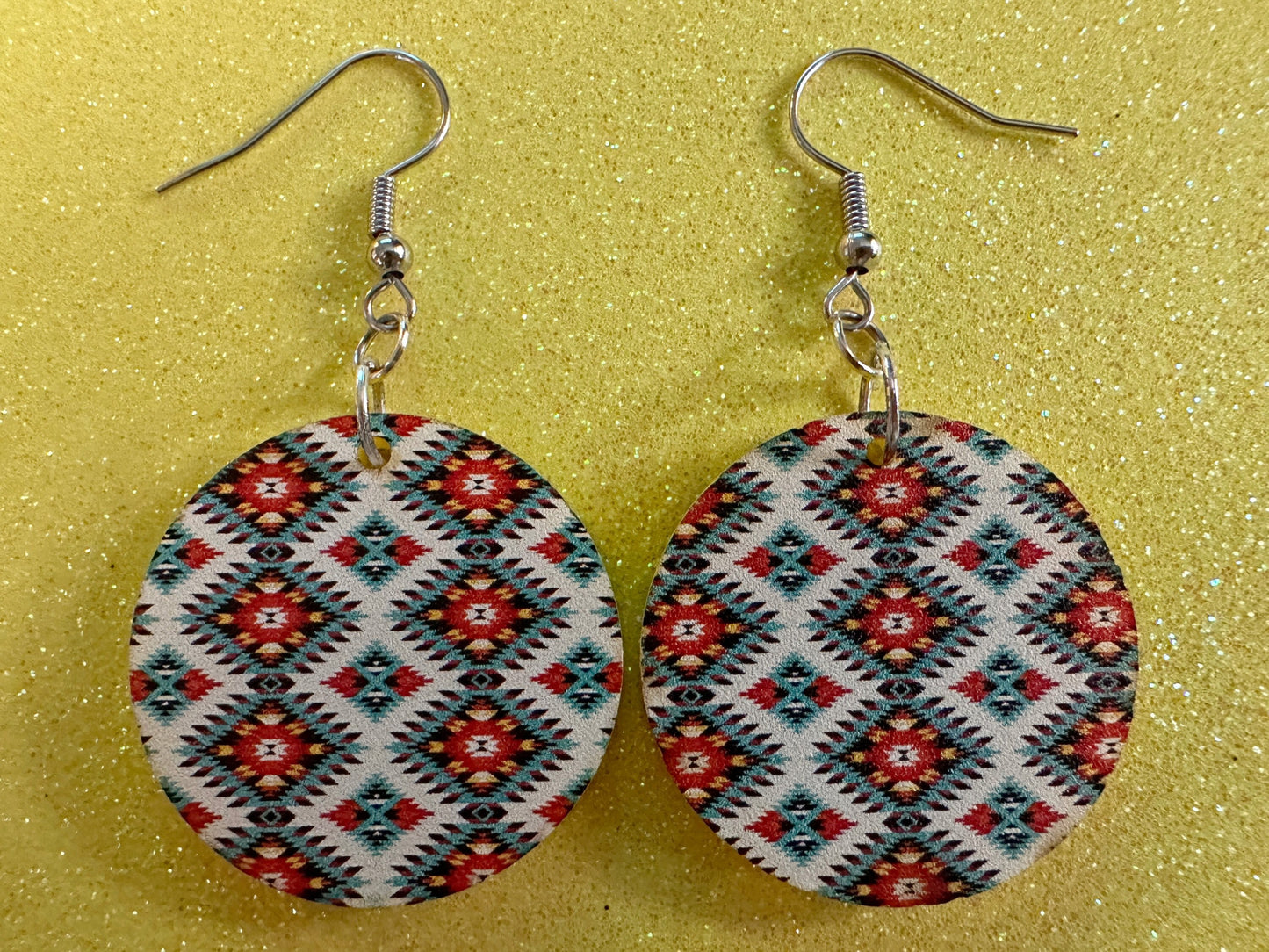Aztec Design Earrings: Laser Cut Acrylic Earrings, Travel, Pattern, Culture, Cultural, Colorful, Design, Unique, Best Gifts for Her/Him/Them