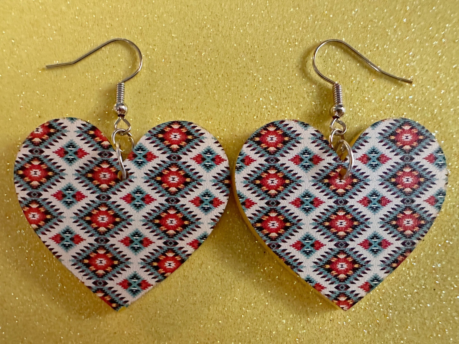 Aztec Design Earrings: Laser Cut Acrylic Earrings, Travel, Pattern, Culture, Cultural, Colorful, Design, Unique, Best Gifts for Her/Him/Them