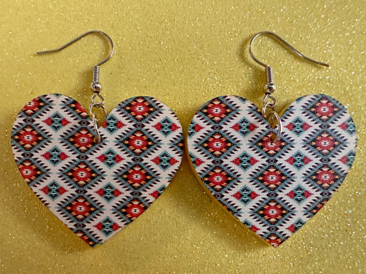 Aztec Design Earrings: Laser Cut Acrylic Earrings, Travel, Pattern, Culture, Cultural, Colorful, Design, Unique, Best Gifts for Her/Him/Them