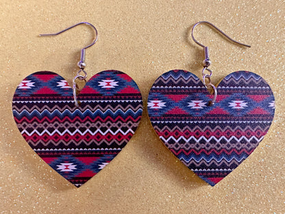 Aztec Design Earrings: Laser Cut Acrylic Earrings, Travel, Pattern, Culture, Cultural, Colorful, Design, Unique, Best Gifts for Her/Him/Them