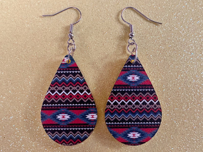 Aztec Design Earrings: Laser Cut Acrylic Earrings, Travel, Pattern, Culture, Cultural, Colorful, Design, Unique, Best Gifts for Her/Him/Them