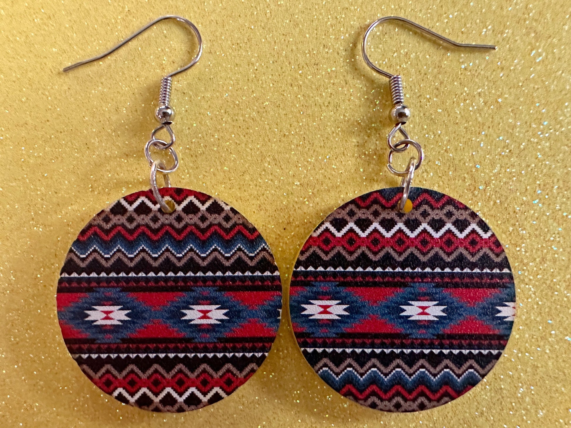 Aztec Design Earrings: Laser Cut Acrylic Earrings, Travel, Pattern, Culture, Cultural, Colorful, Design, Unique, Best Gifts for Her/Him/Them