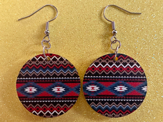 Aztec Design Earrings: Laser Cut Acrylic Earrings, Travel, Pattern, Culture, Cultural, Colorful, Design, Unique, Best Gifts for Her/Him/Them