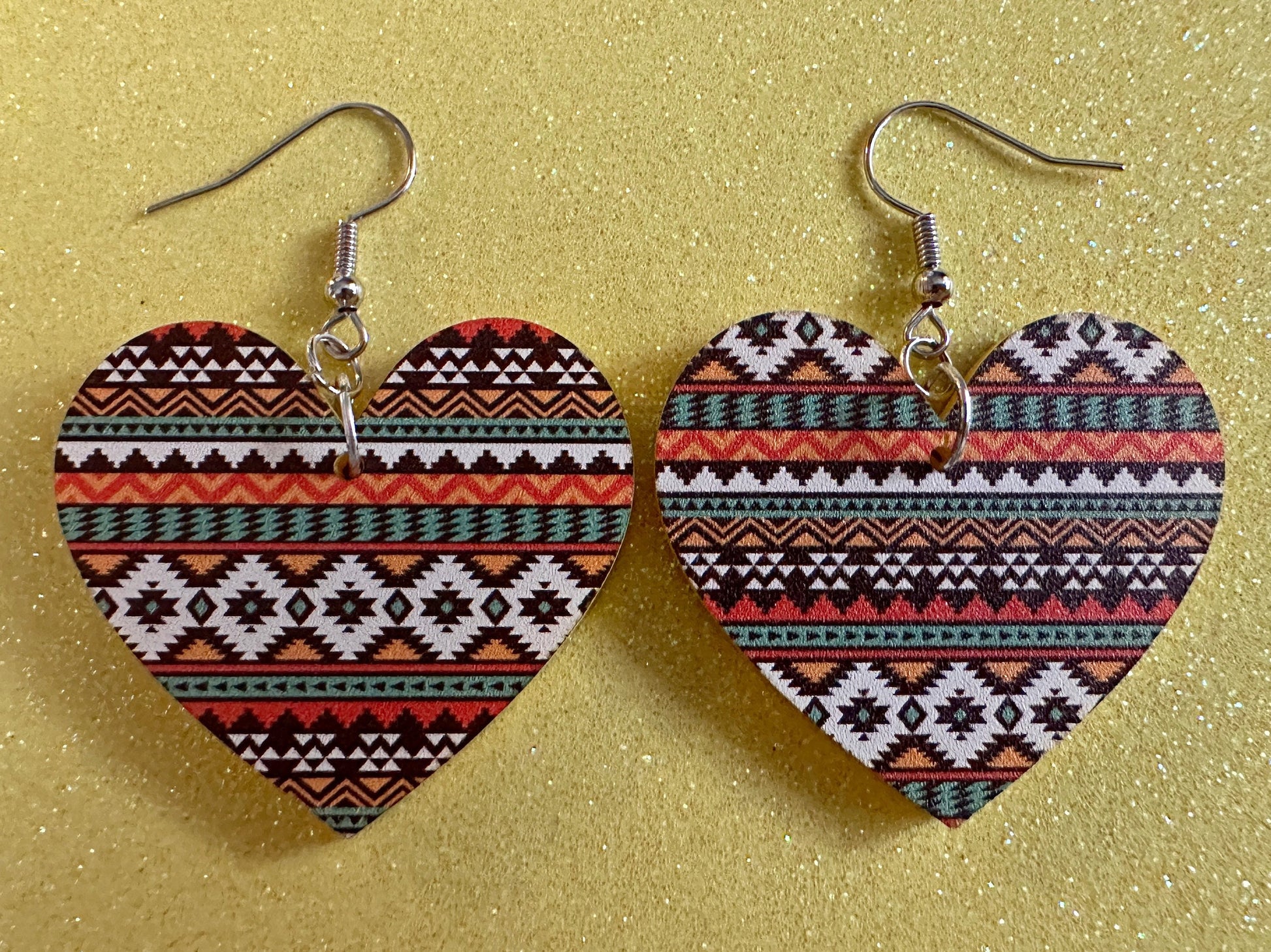 Aztec Design Earrings: Laser Cut Acrylic Earrings, Travel, Pattern, Culture, Cultural, Colorful, Design, Unique, Best Gifts for Her/Him/Them