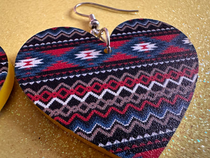Aztec Design Earrings: Laser Cut Acrylic Earrings, Travel, Pattern, Culture, Cultural, Colorful, Design, Unique, Best Gifts for Her/Him/Them