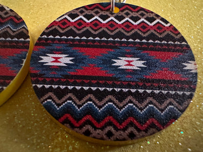 Aztec Design Earrings: Laser Cut Acrylic Earrings, Travel, Pattern, Culture, Cultural, Colorful, Design, Unique, Best Gifts for Her/Him/Them