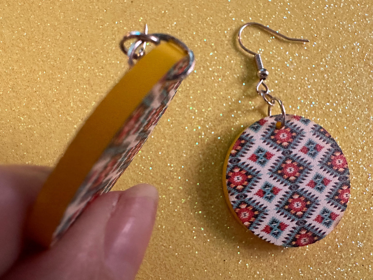 Aztec Design Earrings: Laser Cut Acrylic Earrings, Travel, Pattern, Culture, Cultural, Colorful, Design, Unique, Best Gifts for Her/Him/Them