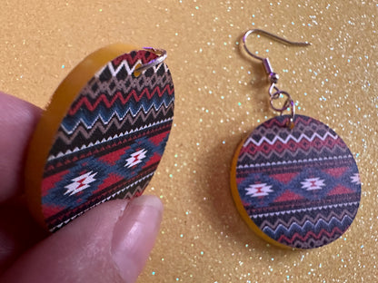 Aztec Design Earrings: Laser Cut Acrylic Earrings, Travel, Pattern, Culture, Cultural, Colorful, Design, Unique, Best Gifts for Her/Him/Them