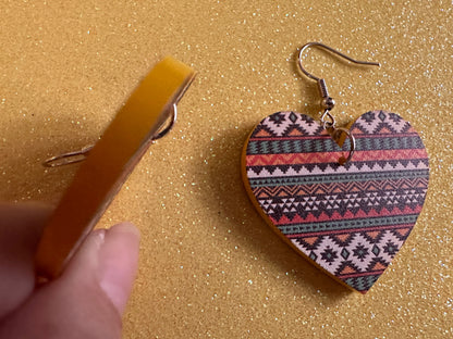 Aztec Design Earrings: Laser Cut Acrylic Earrings, Travel, Pattern, Culture, Cultural, Colorful, Design, Unique, Best Gifts for Her/Him/Them
