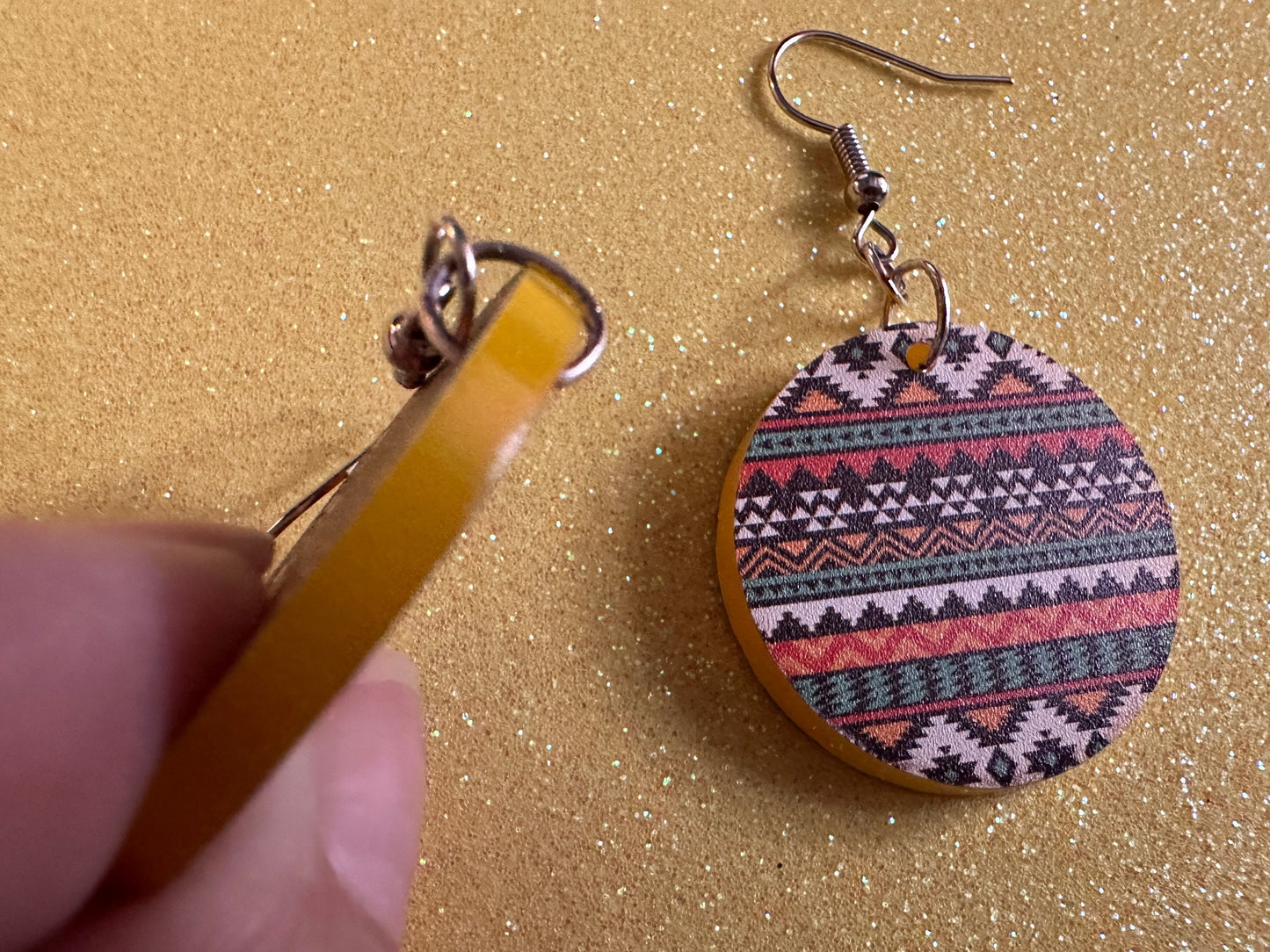 Aztec Design Earrings: Laser Cut Acrylic Earrings, Travel, Pattern, Culture, Cultural, Colorful, Design, Unique, Best Gifts for Her/Him/Them