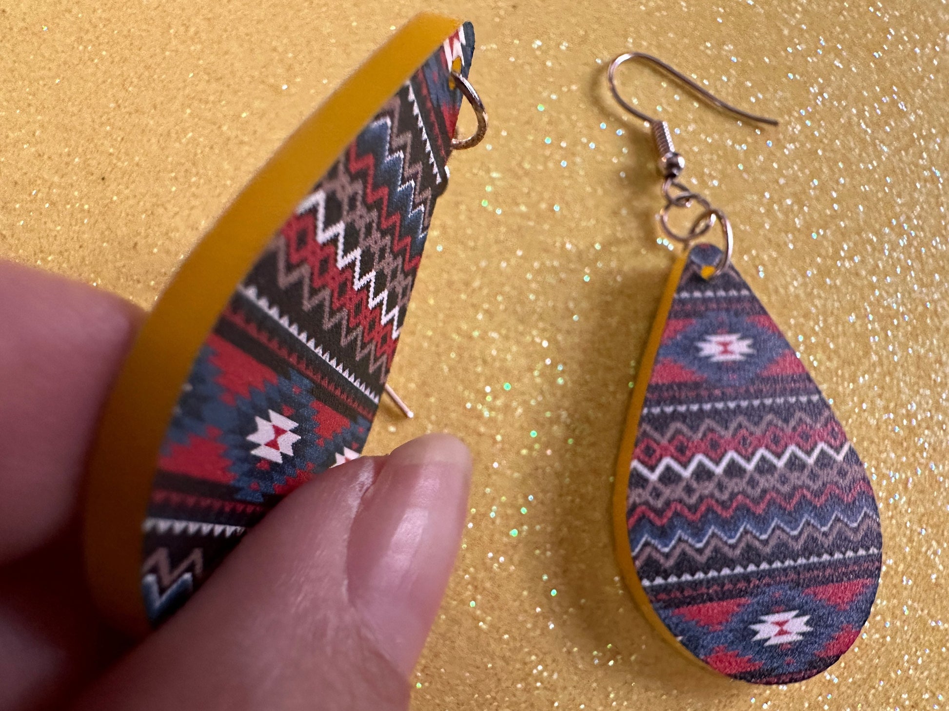 Aztec Design Earrings: Laser Cut Acrylic Earrings, Travel, Pattern, Culture, Cultural, Colorful, Design, Unique, Best Gifts for Her/Him/Them