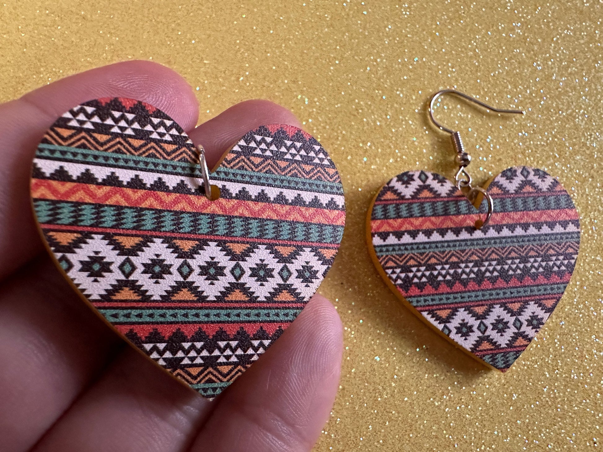 Aztec Design Earrings: Laser Cut Acrylic Earrings, Travel, Pattern, Culture, Cultural, Colorful, Design, Unique, Best Gifts for Her/Him/Them