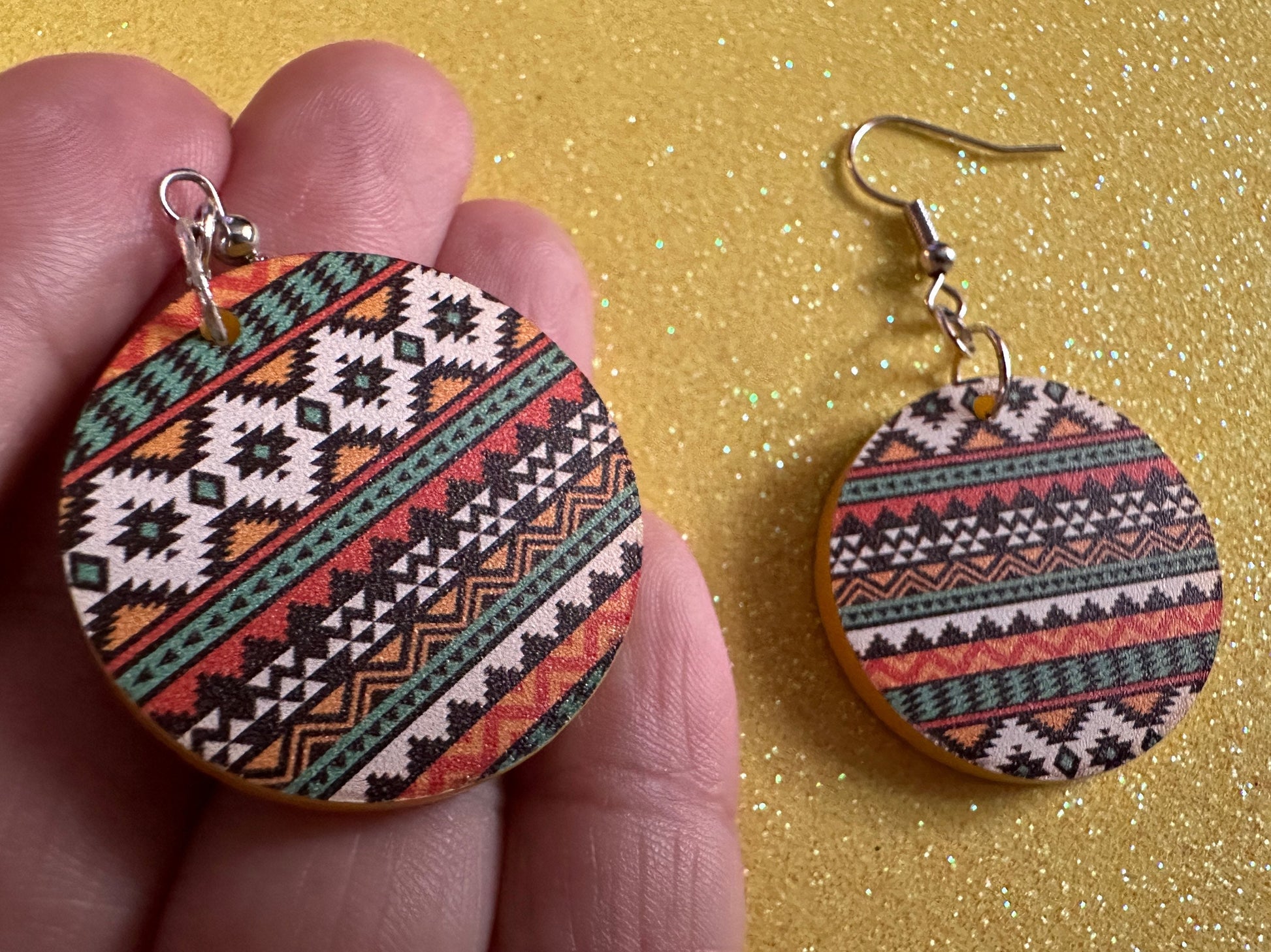 Aztec Design Earrings: Laser Cut Acrylic Earrings, Travel, Pattern, Culture, Cultural, Colorful, Design, Unique, Best Gifts for Her/Him/Them