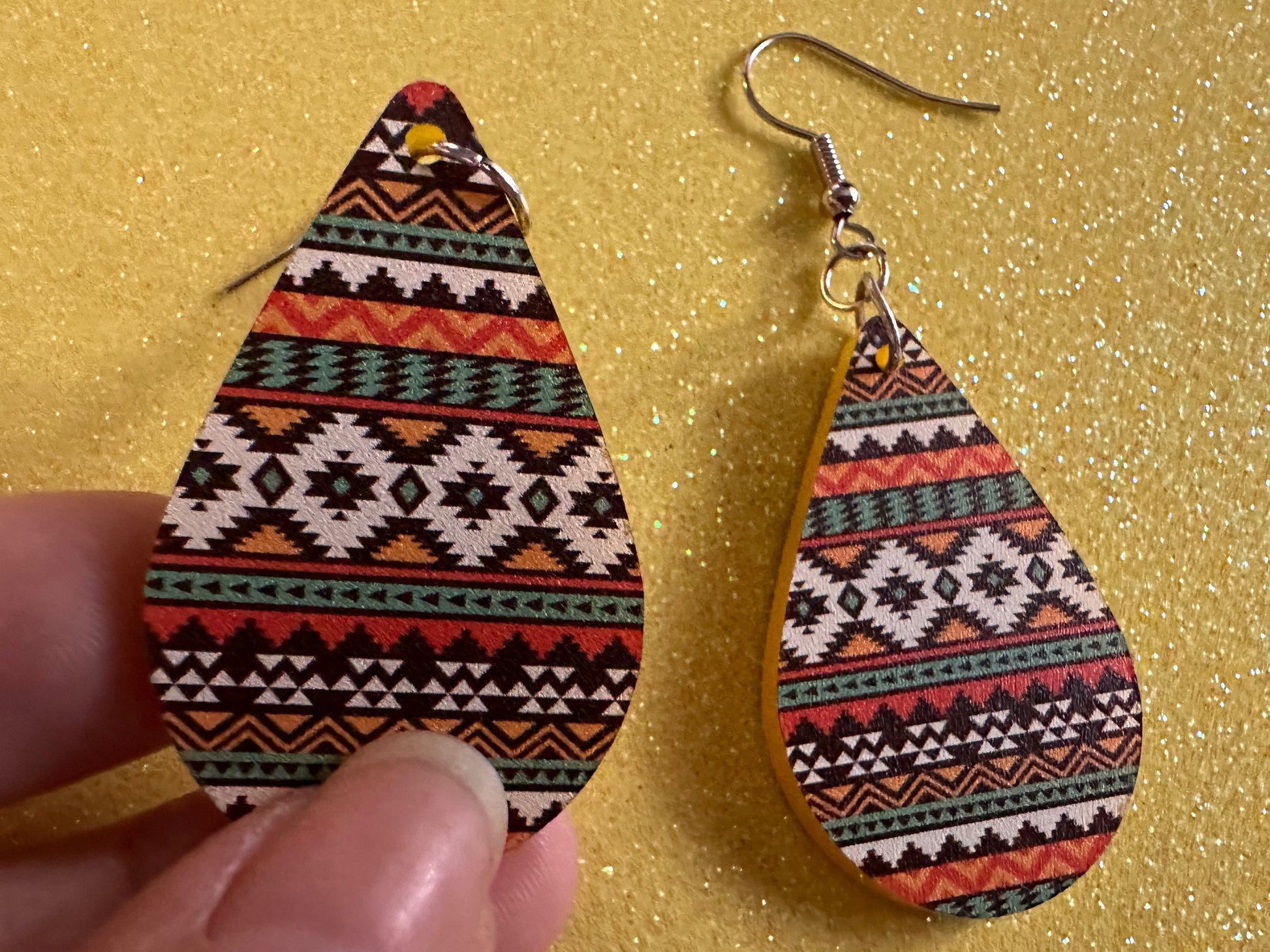 Aztec Design Earrings: Laser Cut Acrylic Earrings, Travel, Pattern, Culture, Cultural, Colorful, Design, Unique, Best Gifts for Her/Him/Them