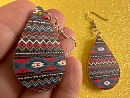 Aztec Design Earrings: Laser Cut Acrylic Earrings, Travel, Pattern, Culture, Cultural, Colorful, Design, Unique, Best Gifts for Her/Him/Them