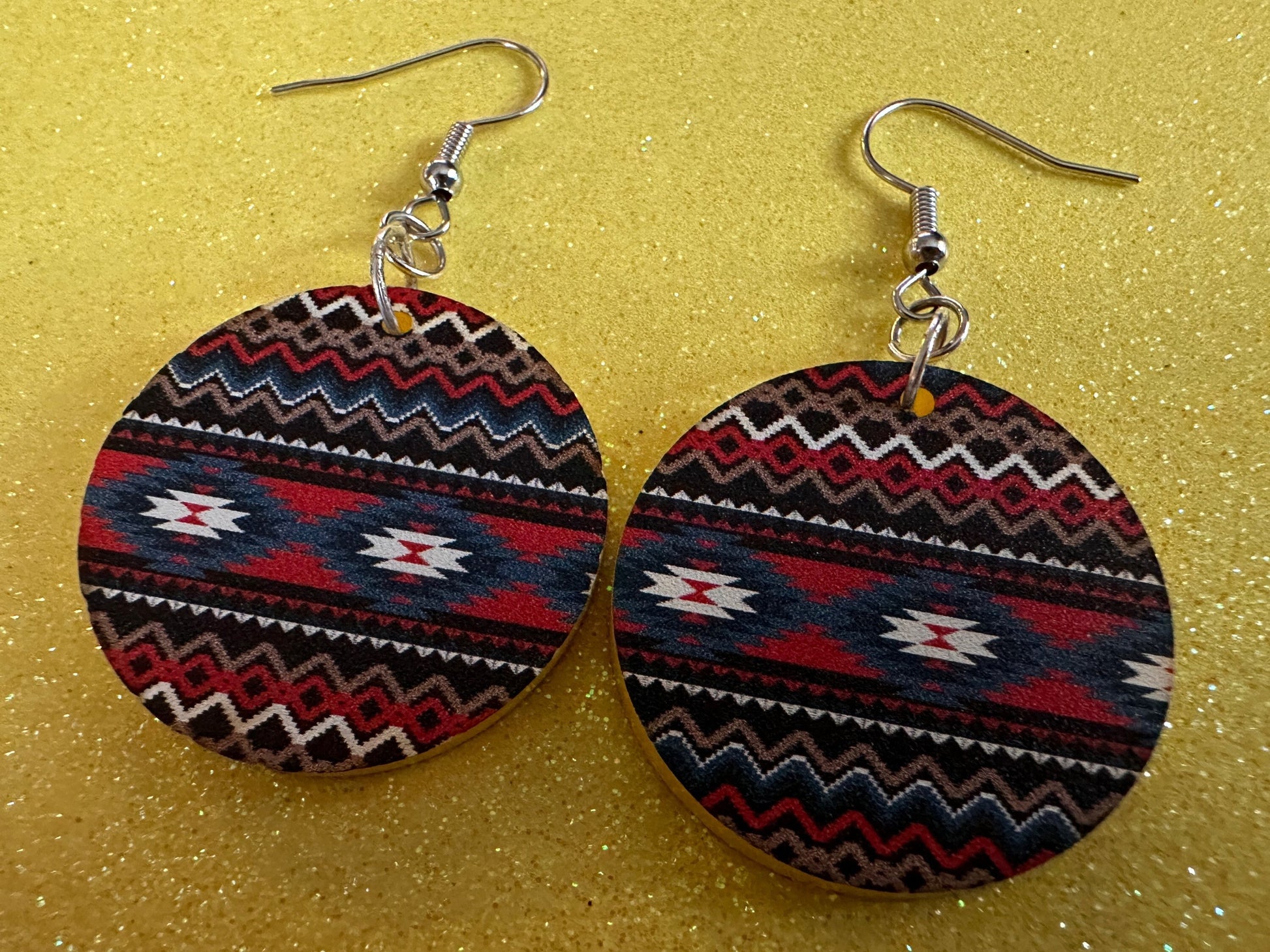Aztec Design Earrings: Laser Cut Acrylic Earrings, Travel, Pattern, Culture, Cultural, Colorful, Design, Unique, Best Gifts for Her/Him/Them