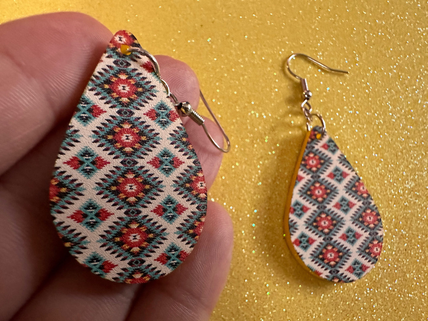 Aztec Design Earrings: Laser Cut Acrylic Earrings, Travel, Pattern, Culture, Cultural, Colorful, Design, Unique, Best Gifts for Her/Him/Them