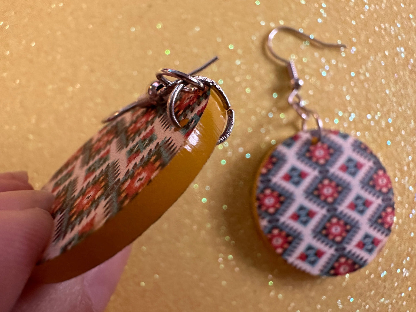 Aztec Design Earrings: Laser Cut Acrylic Earrings, Travel, Pattern, Culture, Cultural, Colorful, Design, Unique, Best Gifts for Her/Him/Them