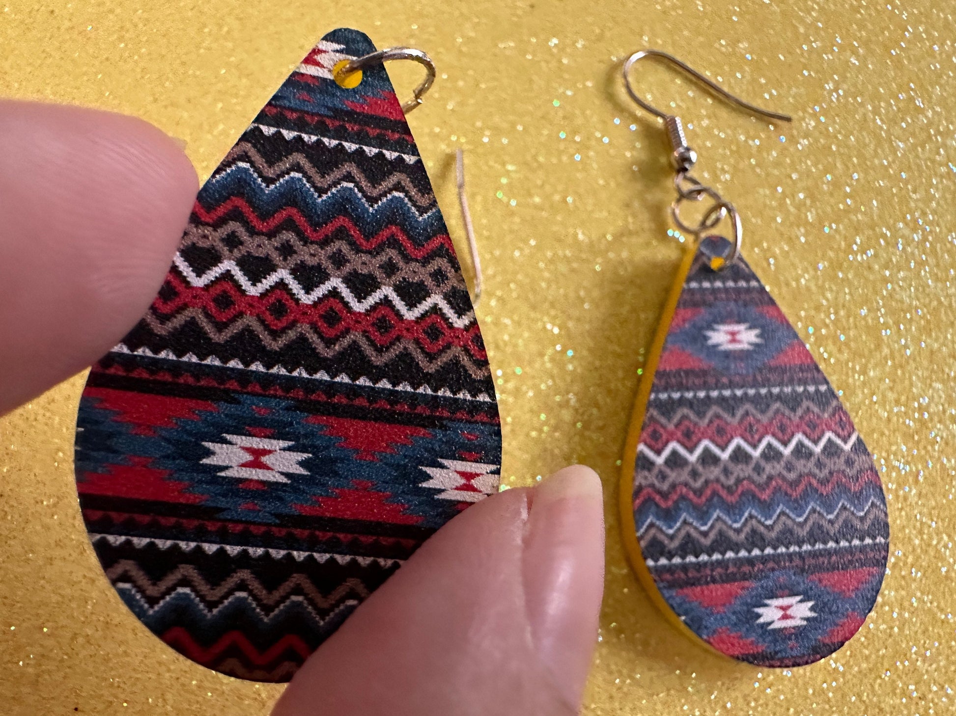 Aztec Design Earrings: Laser Cut Acrylic Earrings, Travel, Pattern, Culture, Cultural, Colorful, Design, Unique, Best Gifts for Her/Him/Them