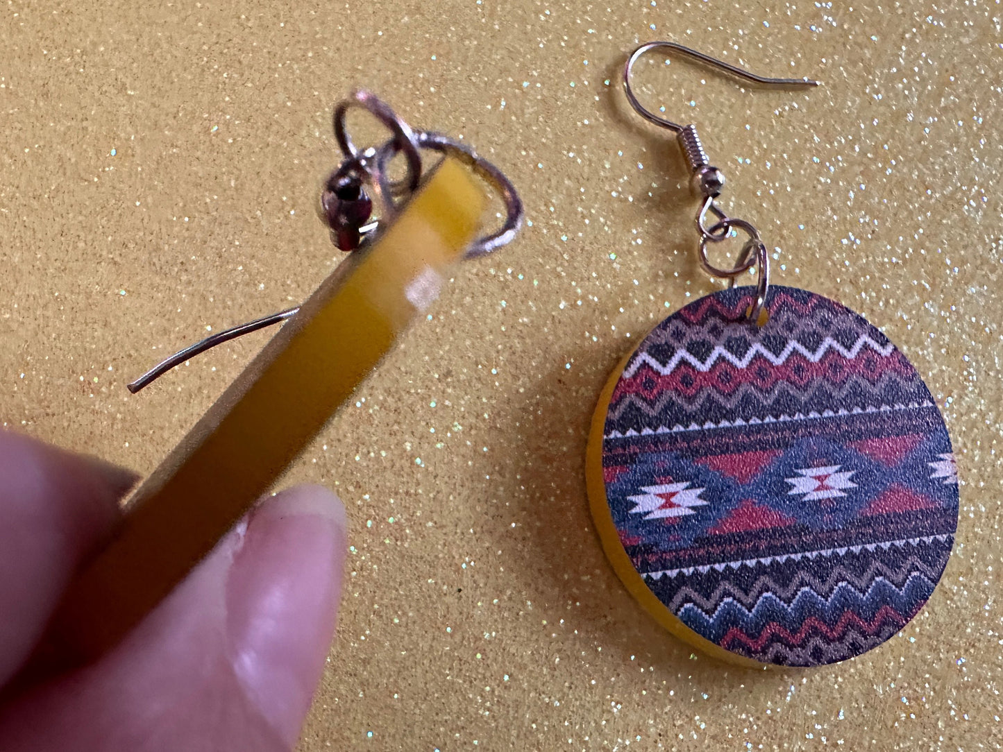 Aztec Design Earrings: Laser Cut Acrylic Earrings, Travel, Pattern, Culture, Cultural, Colorful, Design, Unique, Best Gifts for Her/Him/Them