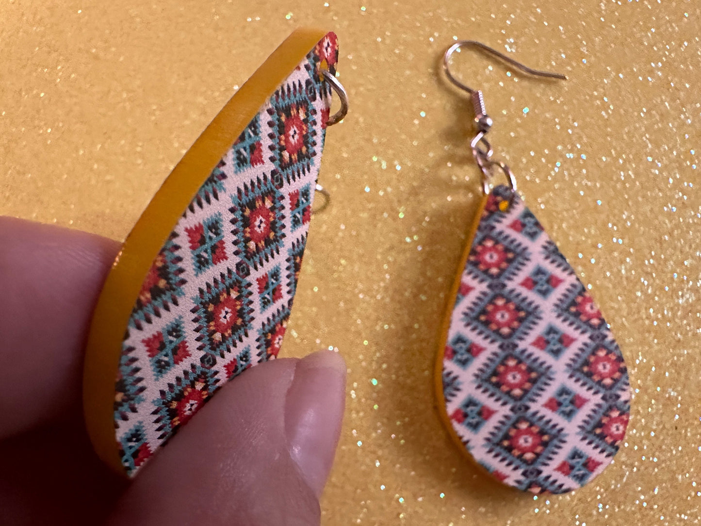 Aztec Design Earrings: Laser Cut Acrylic Earrings, Travel, Pattern, Culture, Cultural, Colorful, Design, Unique, Best Gifts for Her/Him/Them