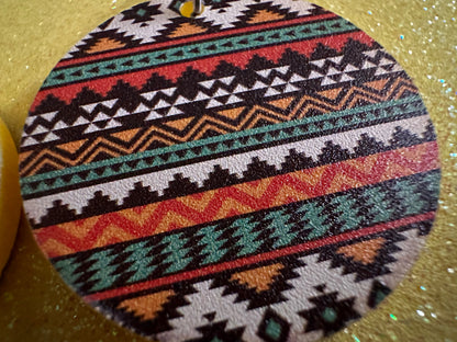 Aztec Design Earrings: Laser Cut Acrylic Earrings, Travel, Pattern, Culture, Cultural, Colorful, Design, Unique, Best Gifts for Her/Him/Them