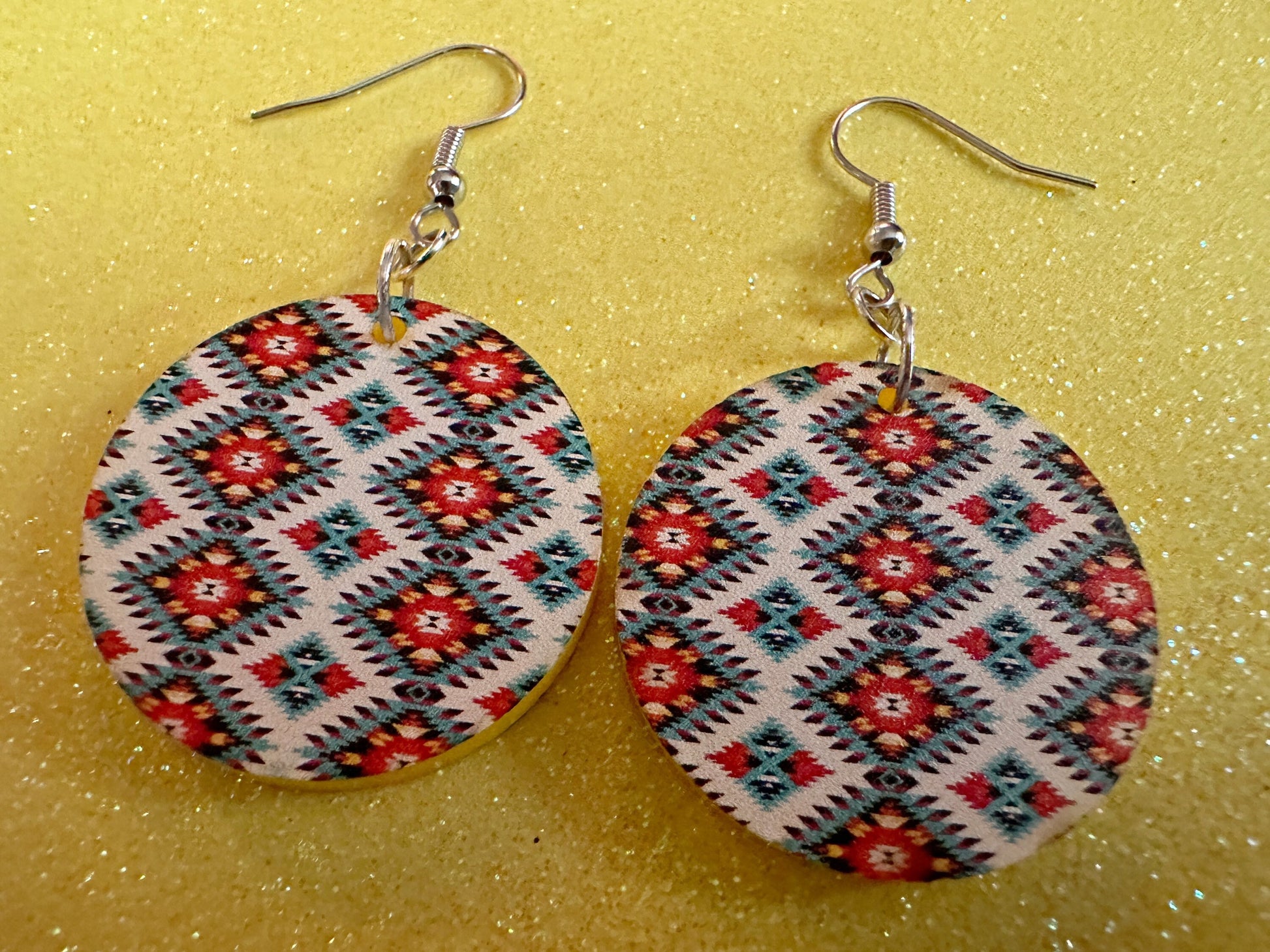Aztec Design Earrings: Laser Cut Acrylic Earrings, Travel, Pattern, Culture, Cultural, Colorful, Design, Unique, Best Gifts for Her/Him/Them