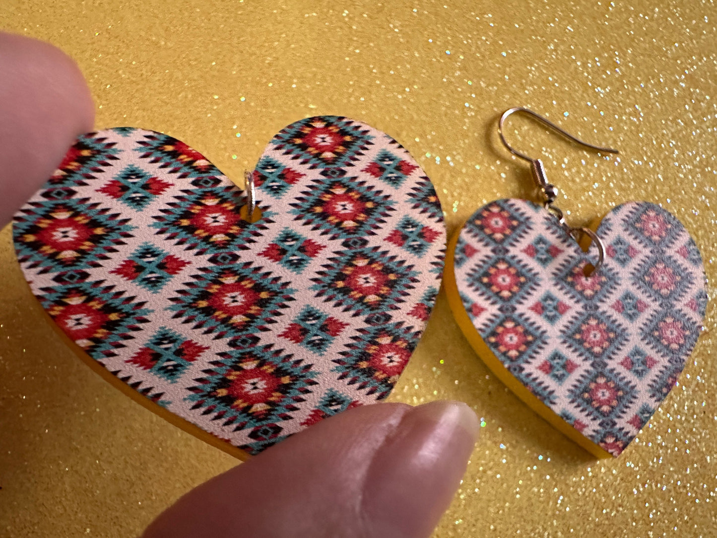 Aztec Design Earrings: Laser Cut Acrylic Earrings, Travel, Pattern, Culture, Cultural, Colorful, Design, Unique, Best Gifts for Her/Him/Them