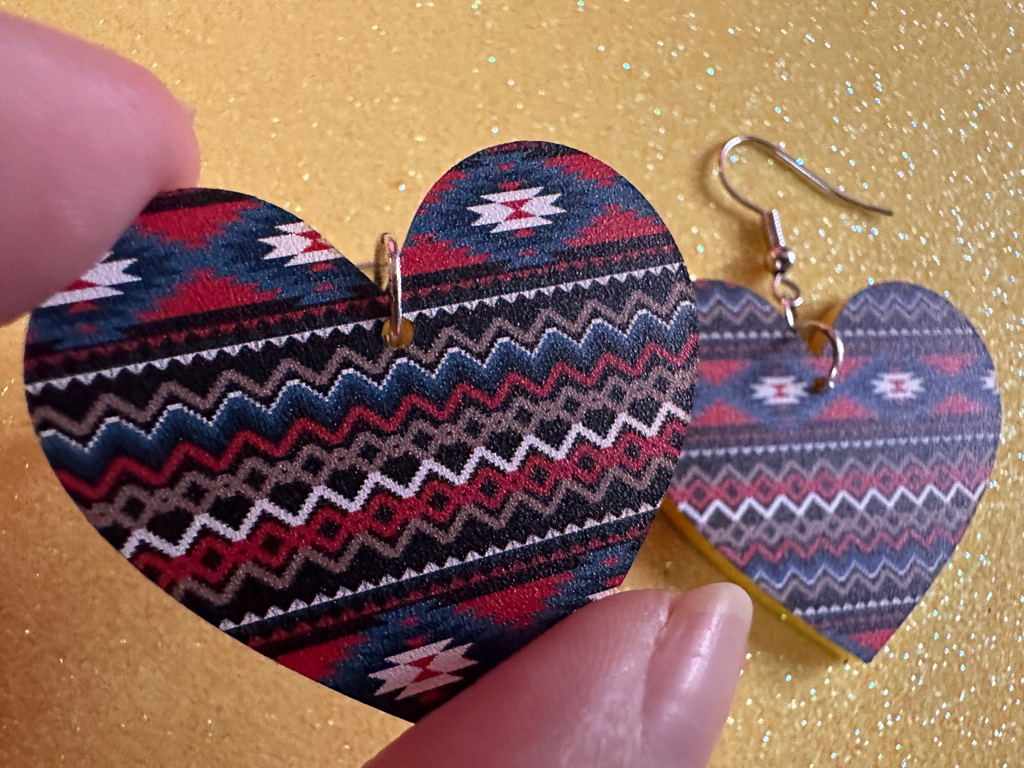 Aztec Design Earrings: Laser Cut Acrylic Earrings, Travel, Pattern, Culture, Cultural, Colorful, Design, Unique, Best Gifts for Her/Him/Them