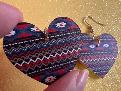 Aztec Design Earrings: Laser Cut Acrylic Earrings, Travel, Pattern, Culture, Cultural, Colorful, Design, Unique, Best Gifts for Her/Him/Them
