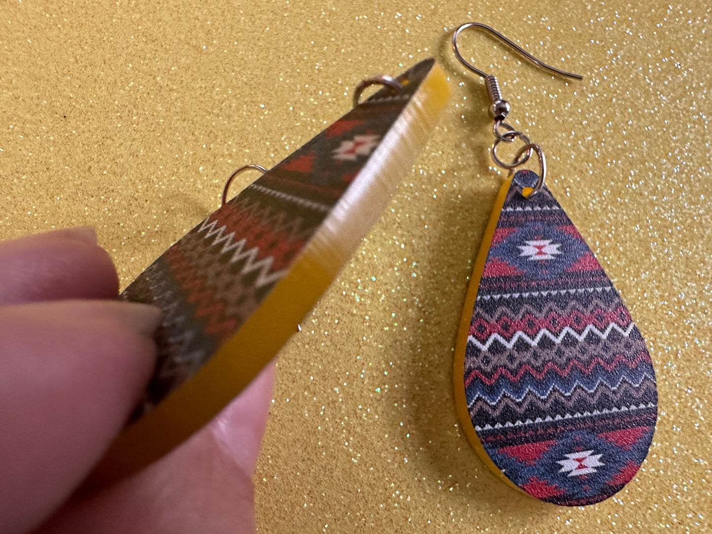Aztec Design Earrings: Laser Cut Acrylic Earrings, Travel, Pattern, Culture, Cultural, Colorful, Design, Unique, Best Gifts for Her/Him/Them