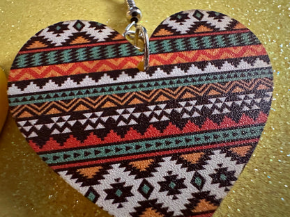 Aztec Design Earrings: Laser Cut Acrylic Earrings, Travel, Pattern, Culture, Cultural, Colorful, Design, Unique, Best Gifts for Her/Him/Them