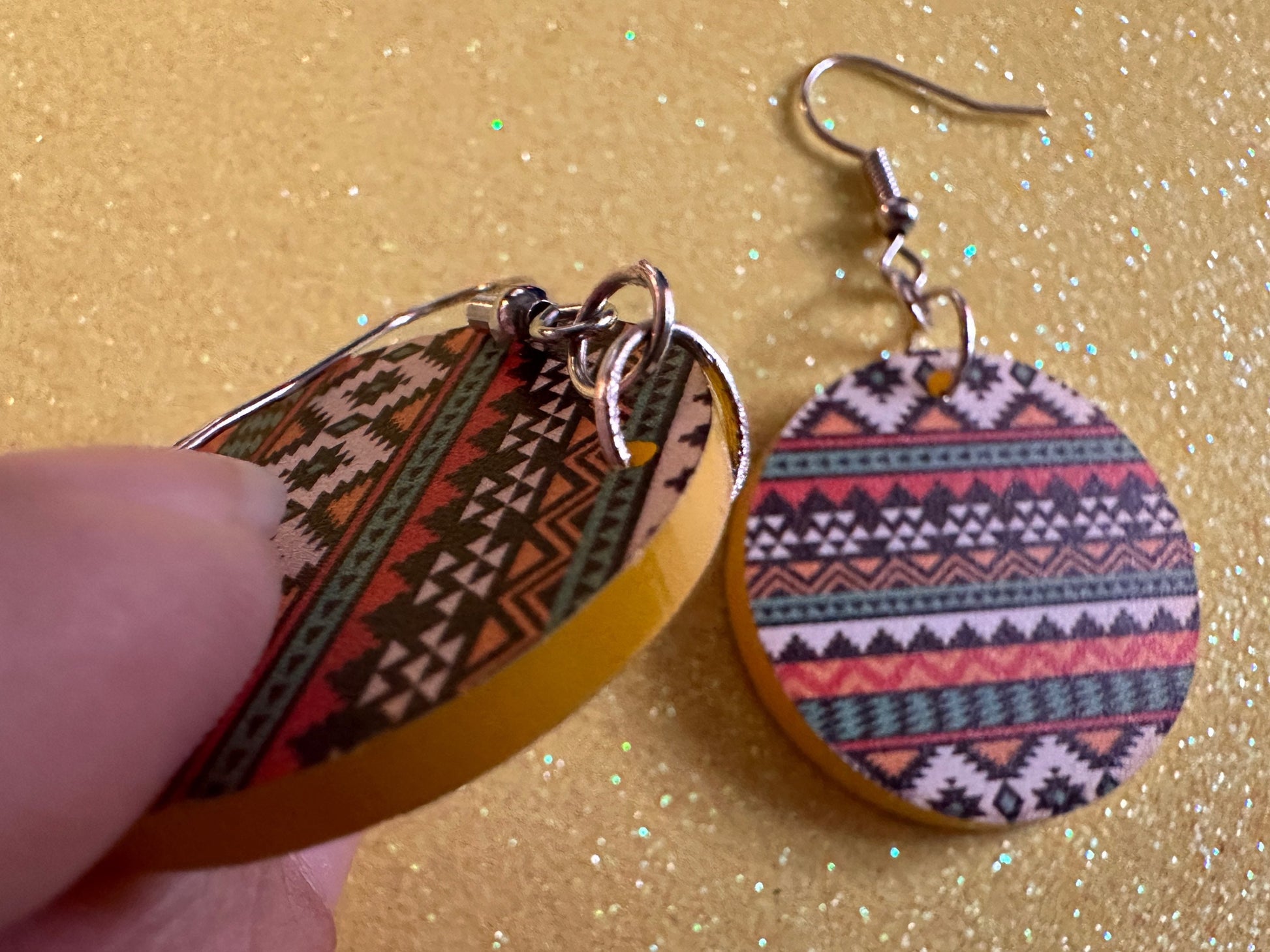 Aztec Design Earrings: Laser Cut Acrylic Earrings, Travel, Pattern, Culture, Cultural, Colorful, Design, Unique, Best Gifts for Her/Him/Them