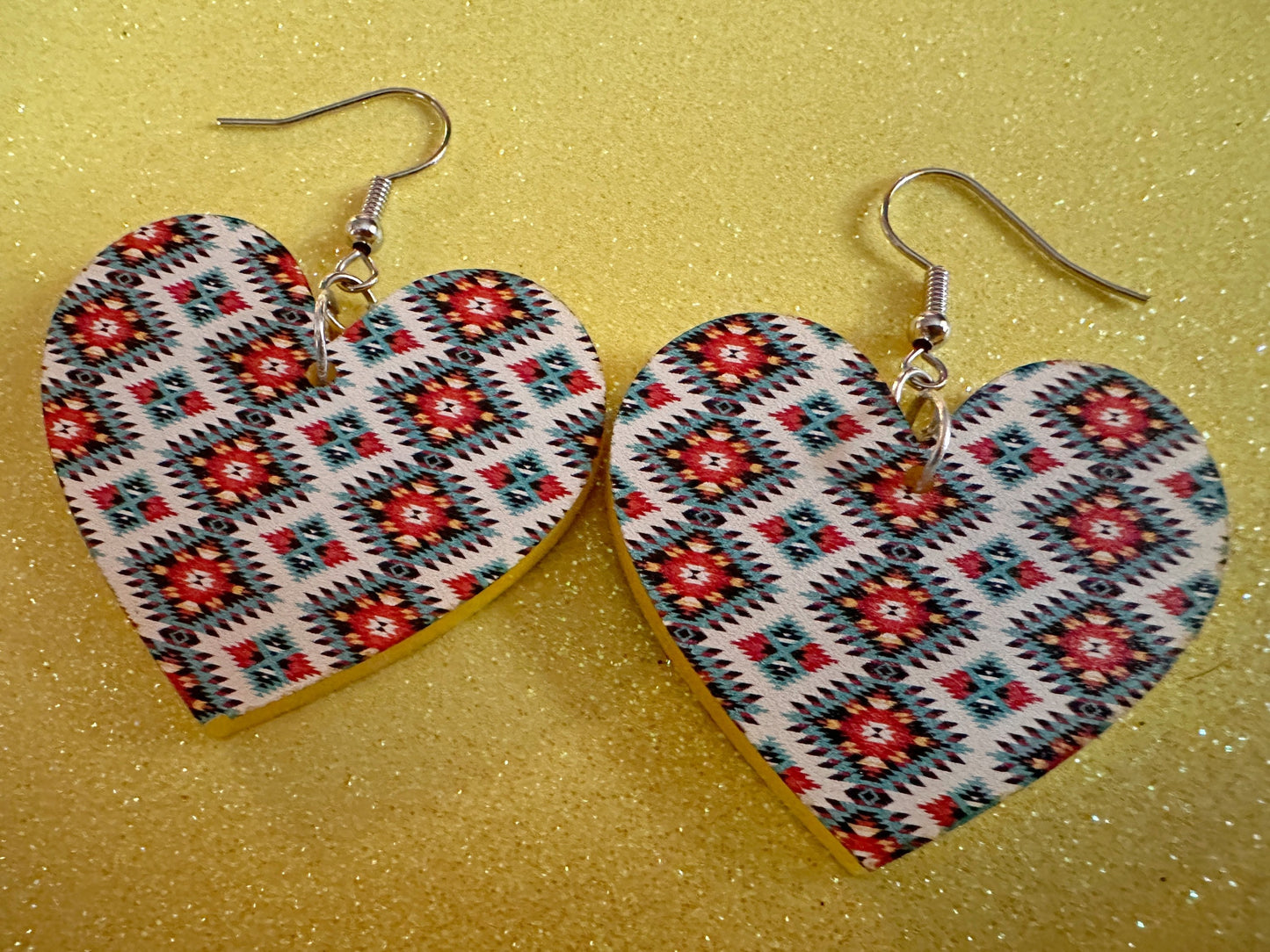 Aztec Design Earrings: Laser Cut Acrylic Earrings, Travel, Pattern, Culture, Cultural, Colorful, Design, Unique, Best Gifts for Her/Him/Them