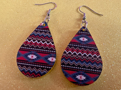 Aztec Design Earrings: Laser Cut Acrylic Earrings, Travel, Pattern, Culture, Cultural, Colorful, Design, Unique, Best Gifts for Her/Him/Them
