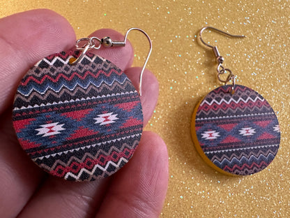 Aztec Design Earrings: Laser Cut Acrylic Earrings, Travel, Pattern, Culture, Cultural, Colorful, Design, Unique, Best Gifts for Her/Him/Them
