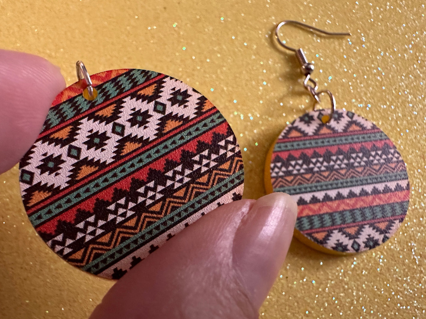 Aztec Design Earrings: Laser Cut Acrylic Earrings, Travel, Pattern, Culture, Cultural, Colorful, Design, Unique, Best Gifts for Her/Him/Them