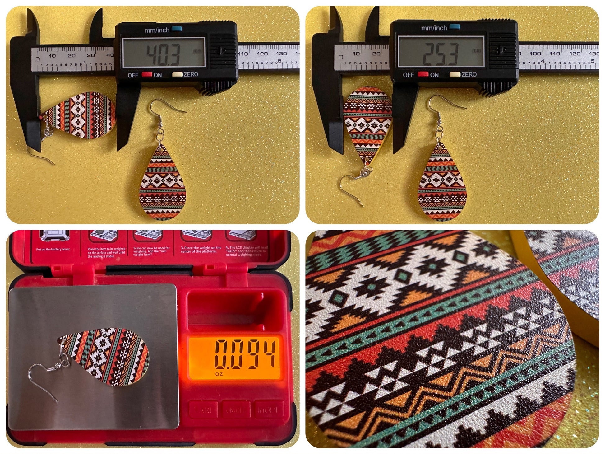 Aztec Design Earrings: Laser Cut Acrylic Earrings, Travel, Pattern, Culture, Cultural, Colorful, Design, Unique, Best Gifts for Her/Him/Them