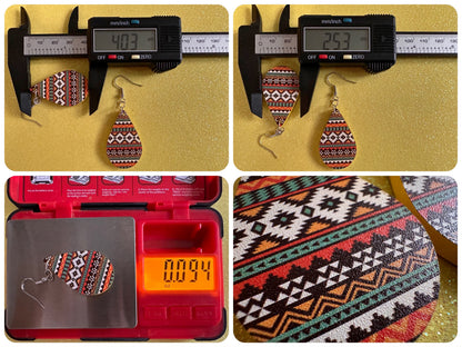 Aztec Design Earrings: Laser Cut Acrylic Earrings, Travel, Pattern, Culture, Cultural, Colorful, Design, Unique, Best Gifts for Her/Him/Them