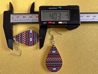 Aztec Design Earrings: Laser Cut Acrylic Earrings, Travel, Pattern, Culture, Cultural, Colorful, Design, Unique, Best Gifts for Her/Him/Them