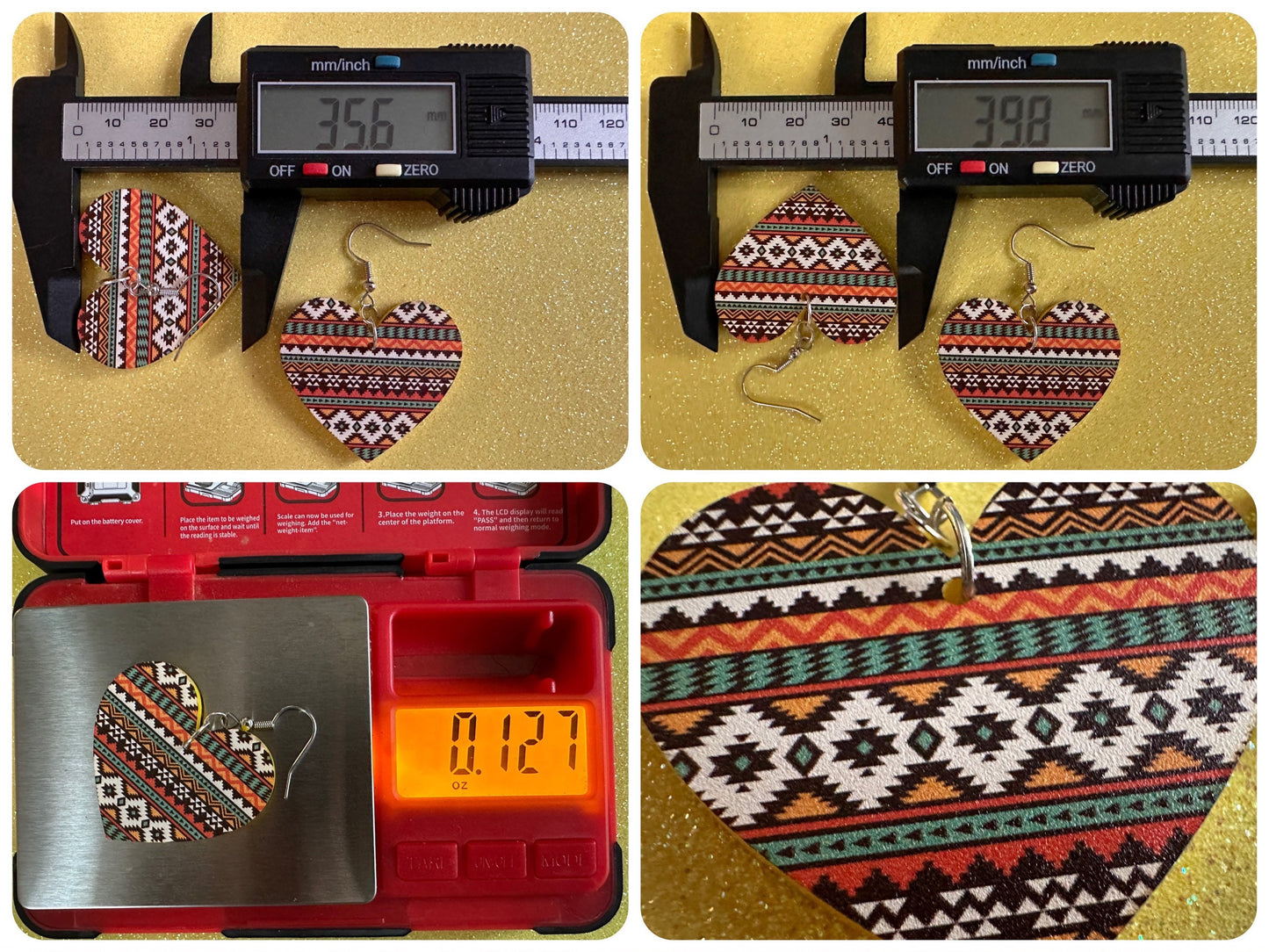 Aztec Design Earrings: Laser Cut Acrylic Earrings, Travel, Pattern, Culture, Cultural, Colorful, Design, Unique, Best Gifts for Her/Him/Them
