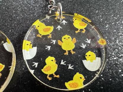 Baby Chick Earrings: Easter Earrings, Hatchlings, Peeps, Egg Shell, Baby Chicken, Farm, Animals, Yellow Chicks, Best Gifts for Her/Him/Them