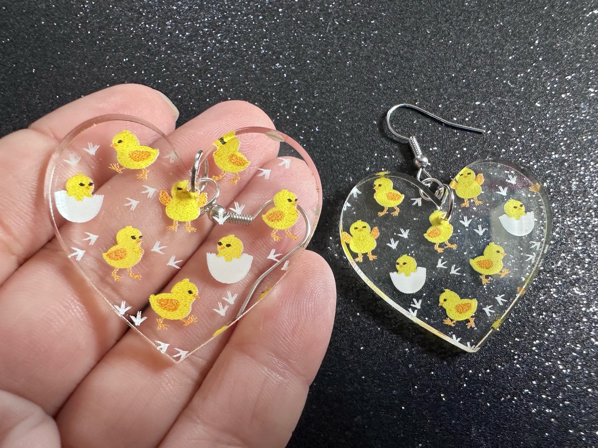 Baby Chick Earrings: Easter Earrings, Hatchlings, Peeps, Egg Shell, Baby Chicken, Farm, Animals, Yellow Chicks, Best Gifts for Her/Him/Them