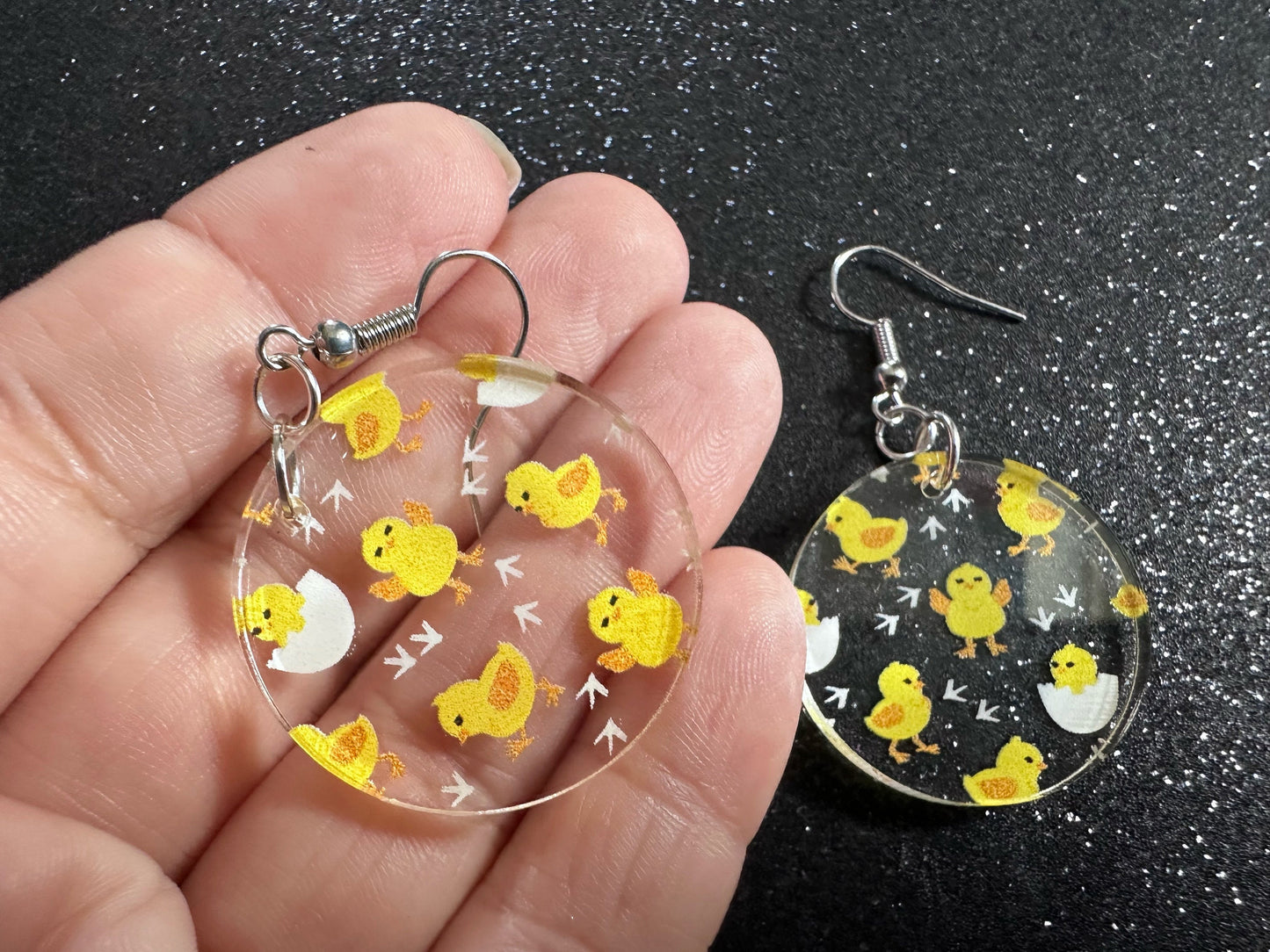 Baby Chick Earrings: Easter Earrings, Hatchlings, Peeps, Egg Shell, Baby Chicken, Farm, Animals, Yellow Chicks, Best Gifts for Her/Him/Them