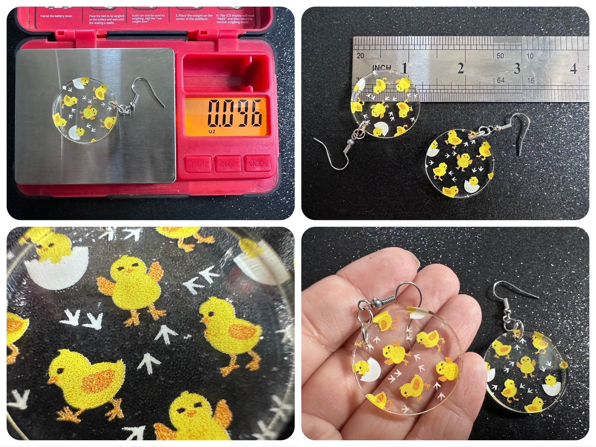 Baby Chick Earrings: Easter Earrings, Hatchlings, Peeps, Egg Shell, Baby Chicken, Farm, Animals, Yellow Chicks, Best Gifts for Her/Him/Them