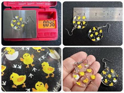 Baby Chick Earrings: Easter Earrings, Hatchlings, Peeps, Egg Shell, Baby Chicken, Farm, Animals, Yellow Chicks, Best Gifts for Her/Him/Them