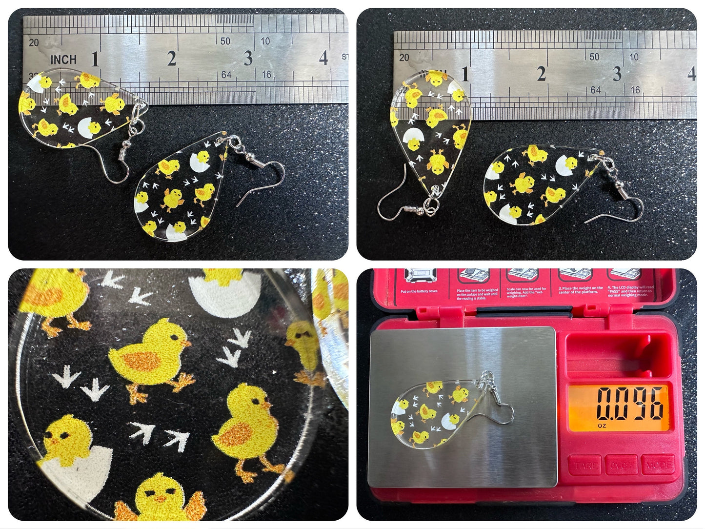 Baby Chick Earrings: Easter Earrings, Hatchlings, Peeps, Egg Shell, Baby Chicken, Farm, Animals, Yellow Chicks, Best Gifts for Her/Him/Them