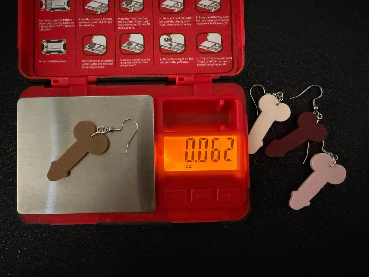 Bachelorette Earrings: Laser Cut Acrylic Anatmical Earrings, D Earrings, BDE, Novelty Earrings, Gag Gift, Hen Do, Best Gift For Her/Him/Them