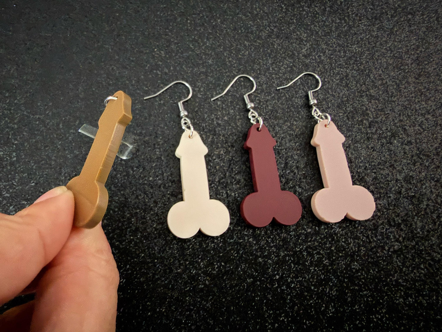 Bachelorette Earrings: Laser Cut Acrylic Anatmical Earrings, D Earrings, BDE, Novelty Earrings, Gag Gift, Hen Do, Best Gift For Her/Him/Them