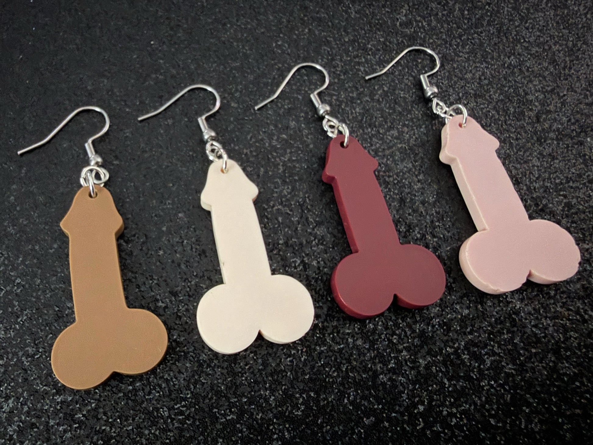 Bachelorette Earrings: Laser Cut Acrylic Anatmical Earrings, D Earrings, BDE, Novelty Earrings, Gag Gift, Hen Do, Best Gift For Her/Him/Them